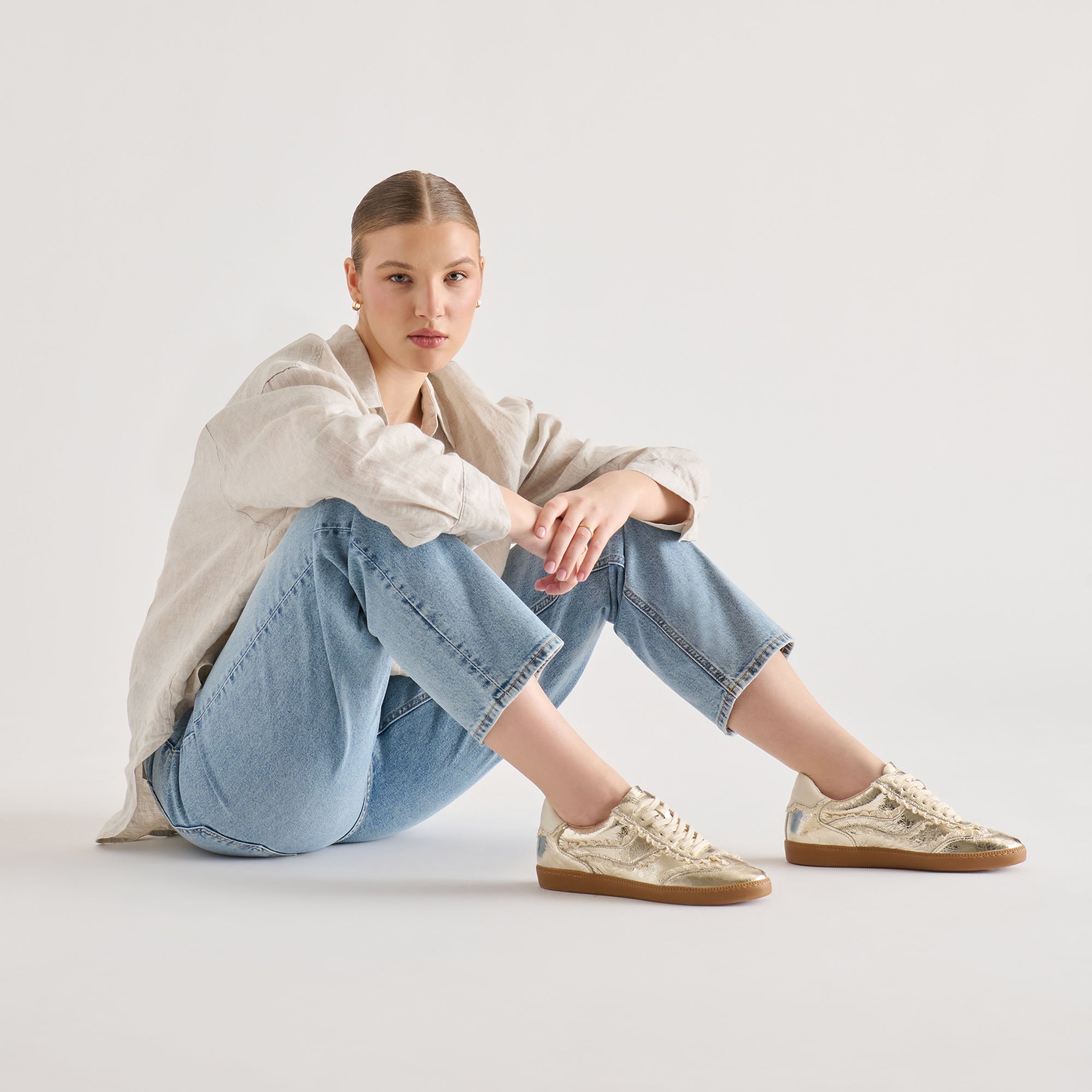 NOTICE LACE SNEAKERS PLATINUM DISTRESSED LEATHER - view 2