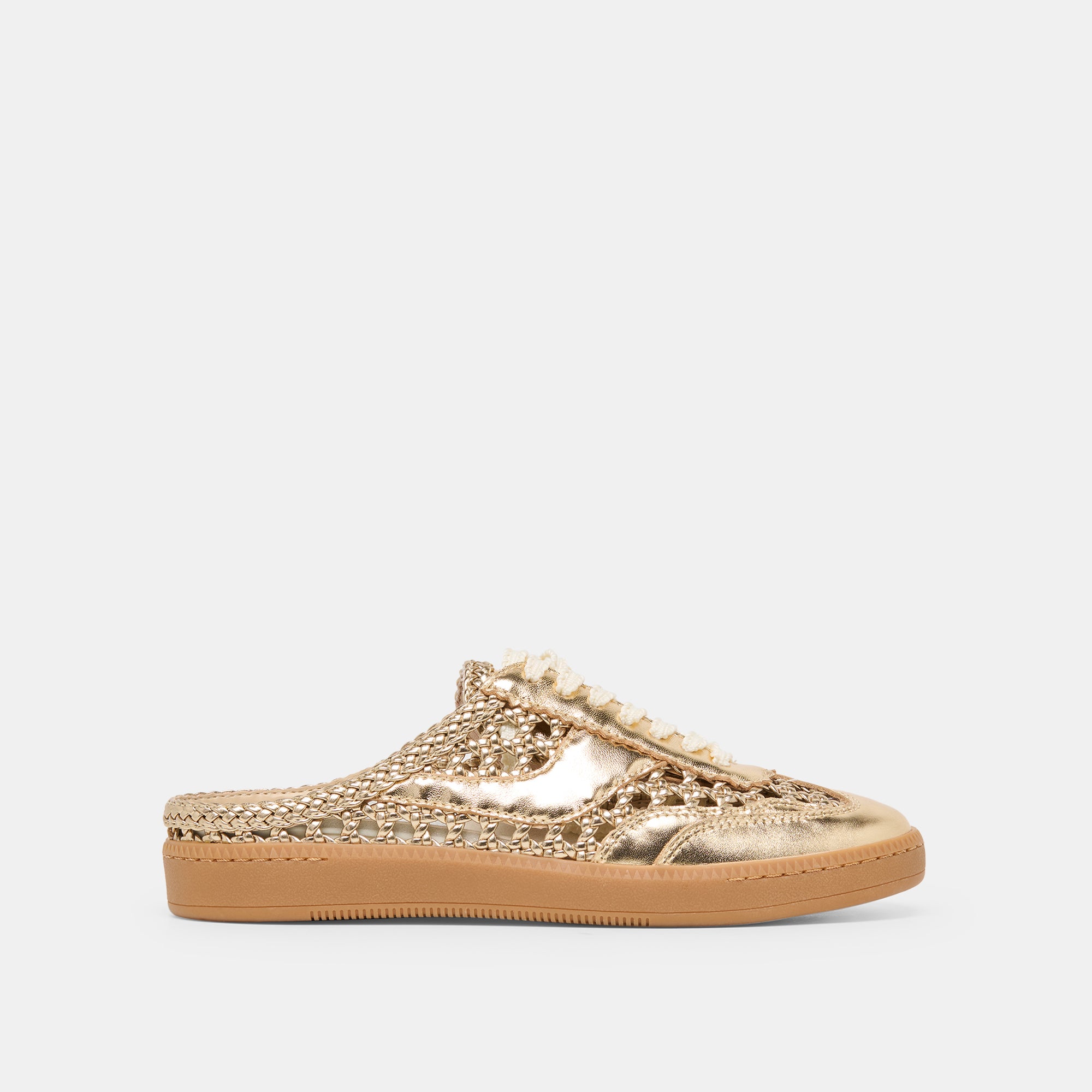 Notice Slide Gold Woven Stella Sneakers | Dolce Vita
