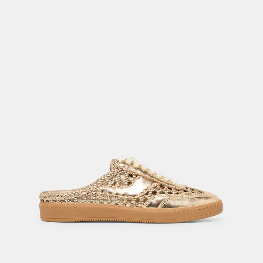 Notice Slide Gold Woven Stella Sneakers | Dolce Vita