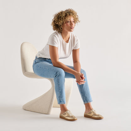 NOTICE SLIDE WOVEN SNEAKERS GOLD WOVEN STELLA