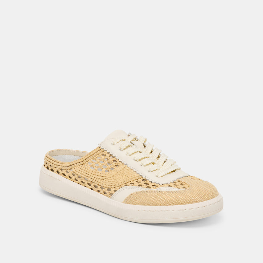 NOTICE SLIDE WOVEN SNEAKERS LT NATURAL WOVEN RAFFIA