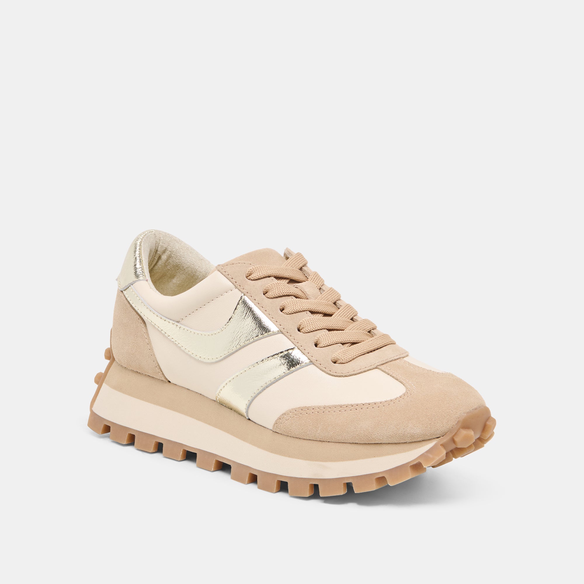 TRESA SNEAKERS WHITE GOLD SUEDE - view 2
