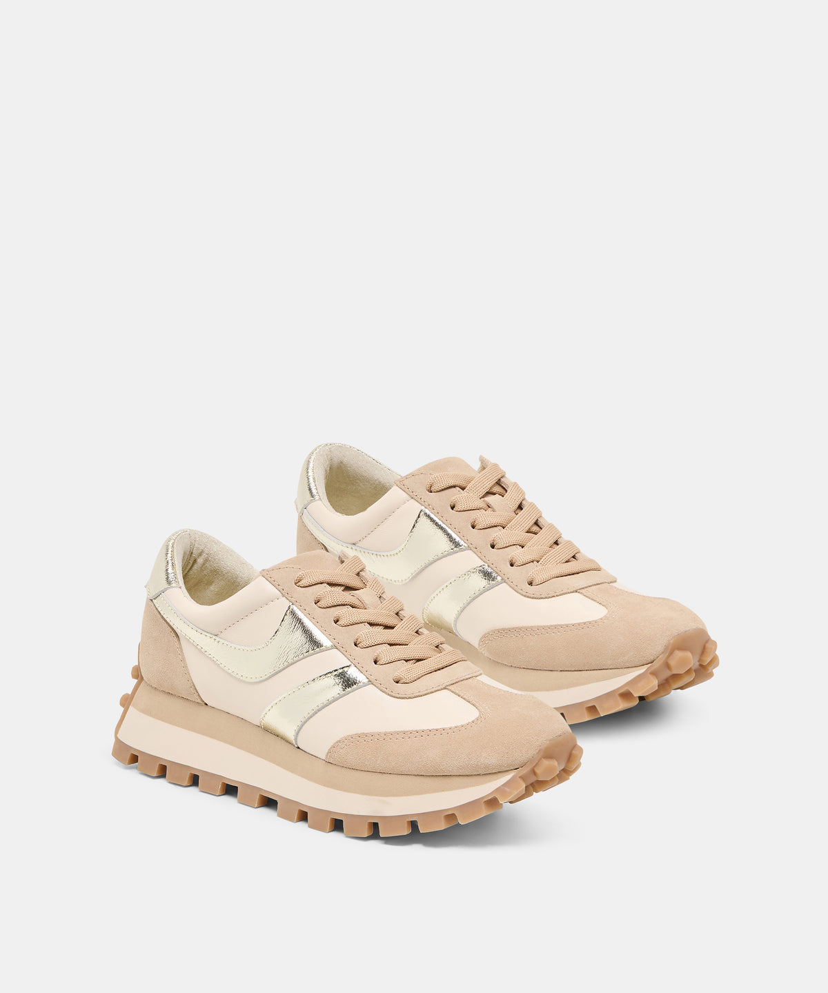 TRESA SNEAKERS WHITE GOLD SUEDE - view 3