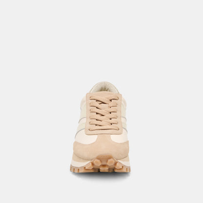 TRESA SNEAKERS WHITE GOLD SUEDE