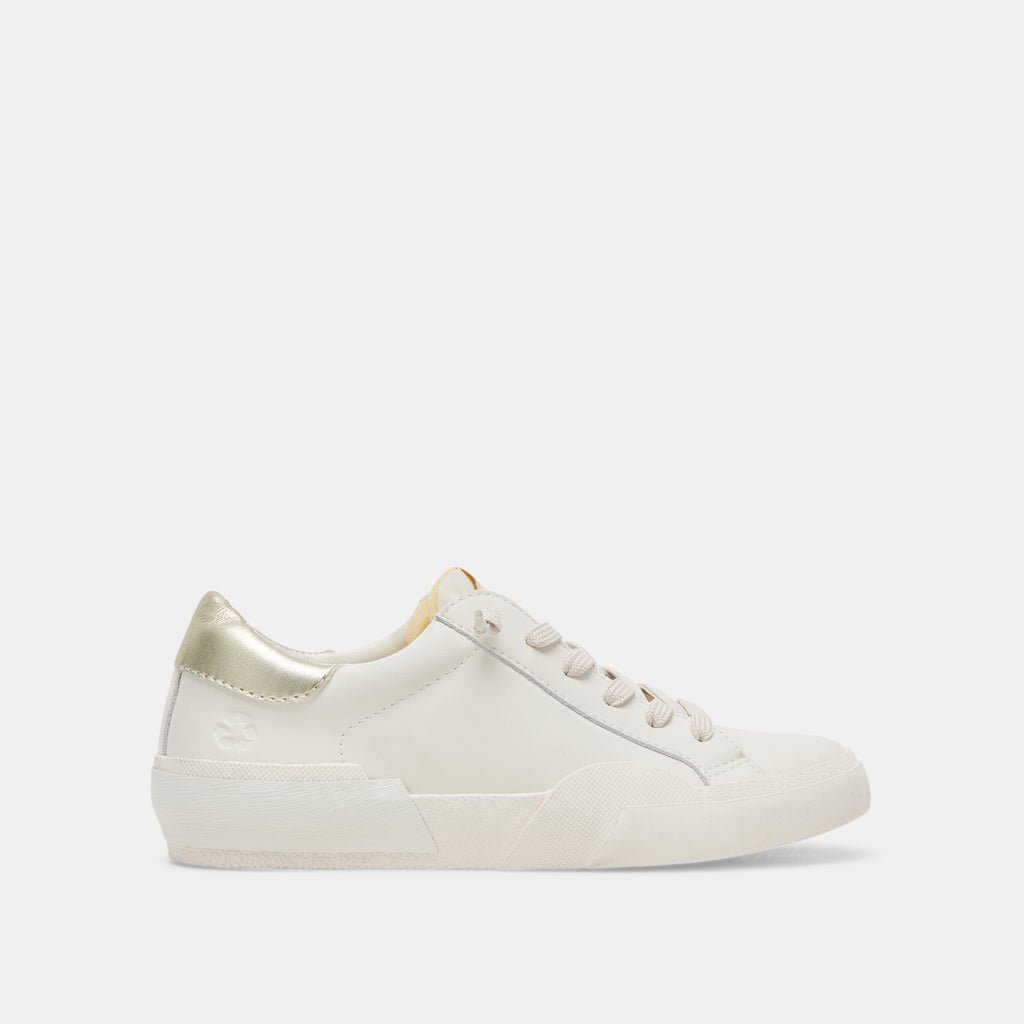 ZINA FOAM 360 SNEAKERS WHITE GOLD RECYCLED LEATHER – Dolce Vita