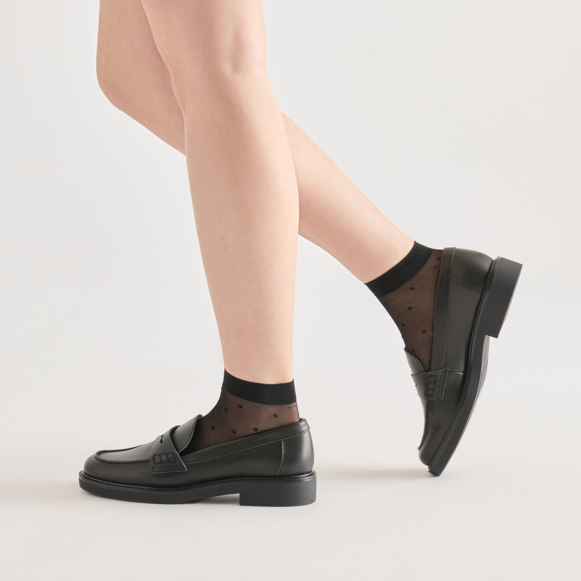 3 PACK DITSY DOT SHEER ANKLET SOCKS BLACK - view 2