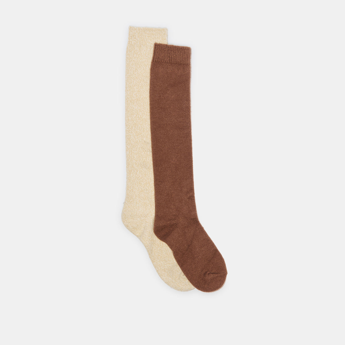 2 Pack Chunky Super Soft Taupe Multi Knee High Socks | Dolce Vita