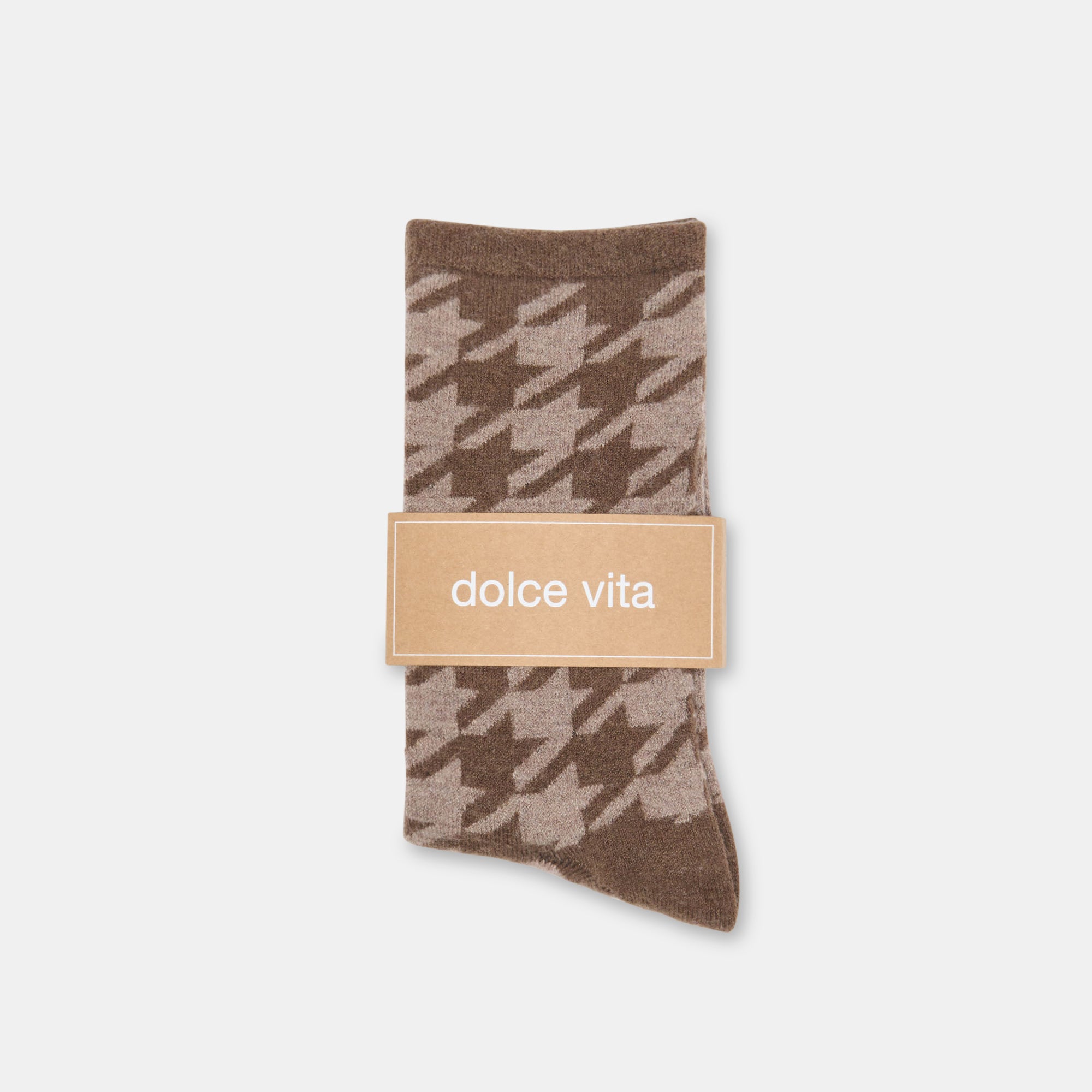 HOUNDSTOOTH CREW SOCKS ESPRESSO - view 2
