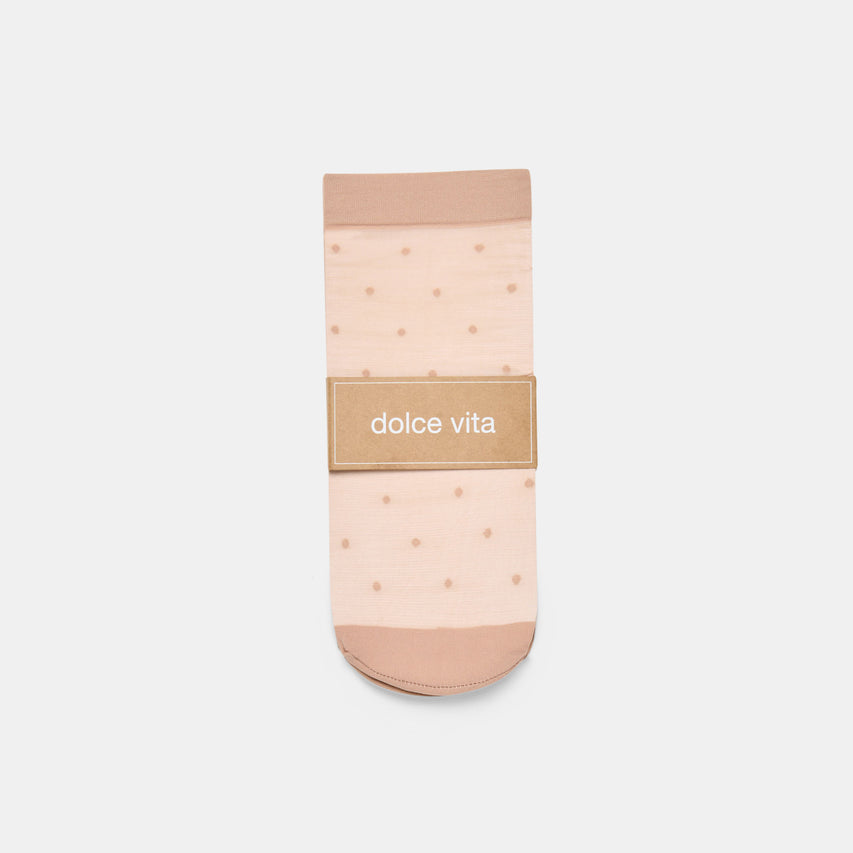 3 PACK DITSY DOT SHEER ANKLET SOCKS BLUSH