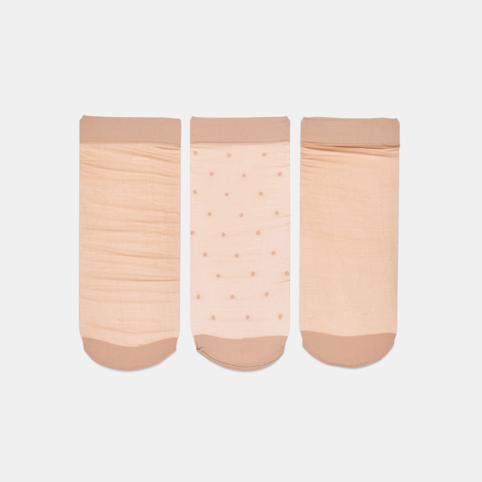 3 PACK DITSY DOT SHEER ANKLET SOCKS BLUSH