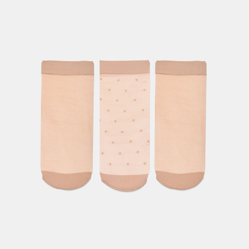 3-Pack Ditsy Dot Blush Sheer Anklet Socks | Dolce Vita