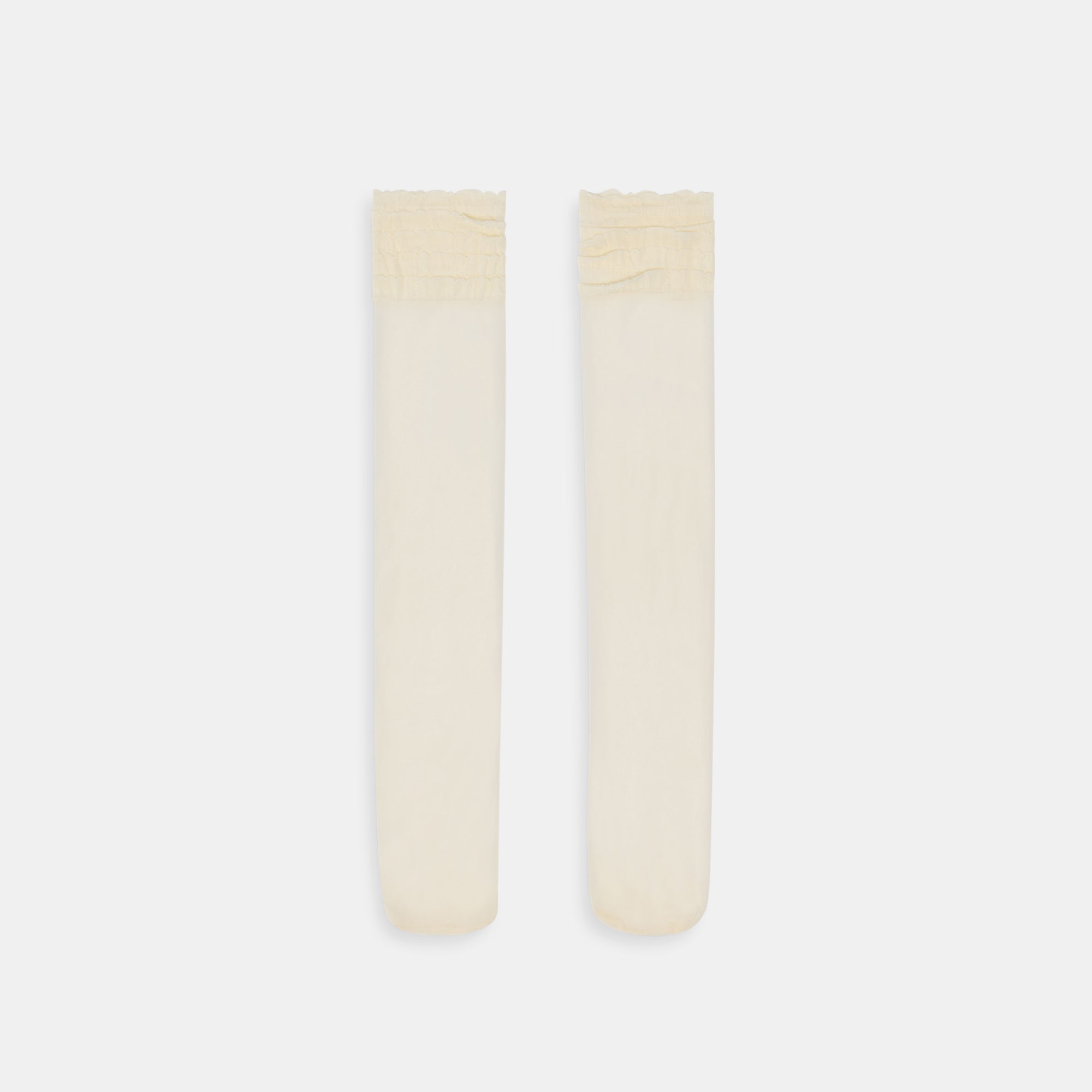 RUFFLE SHEER KNEE HIGH SOCKS IVORY
