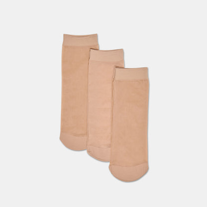 3 PACK DITSY DOT SHEER ANKLET SOCKS BLUSH