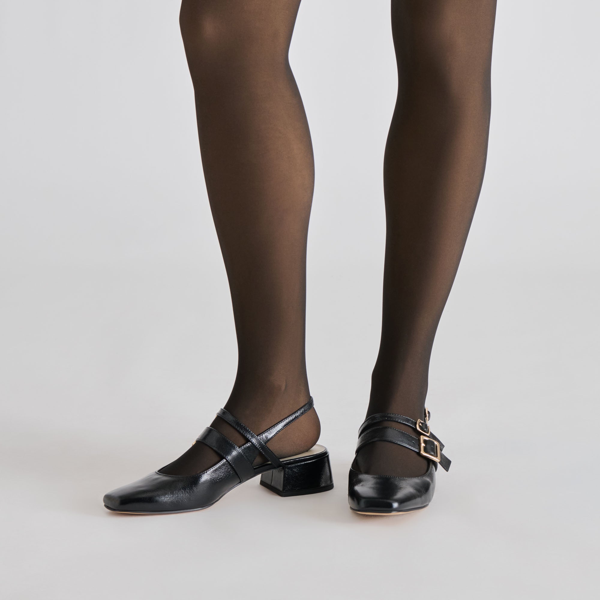 SHEER ILLUSION THERMAL TIGHTS BLACK