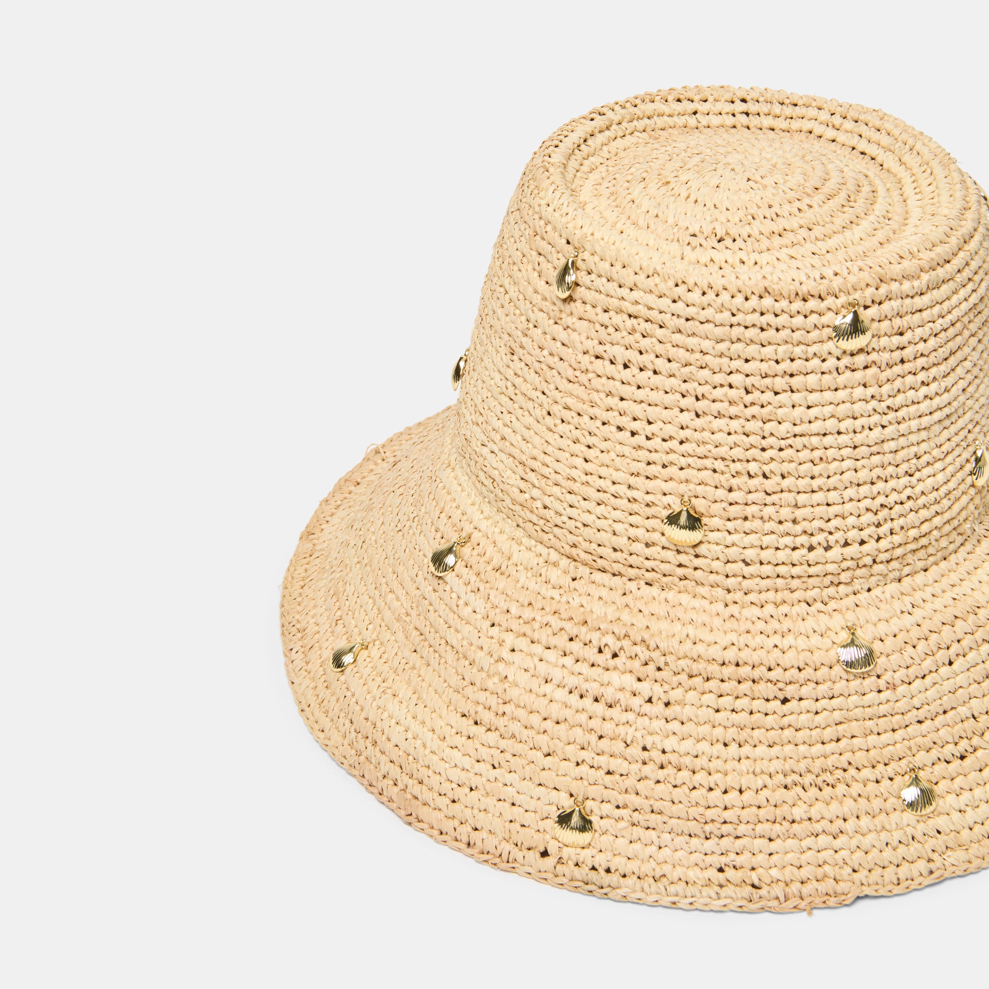 STRAW CLOCHE WITH CHARMS NATURAL - view 3
