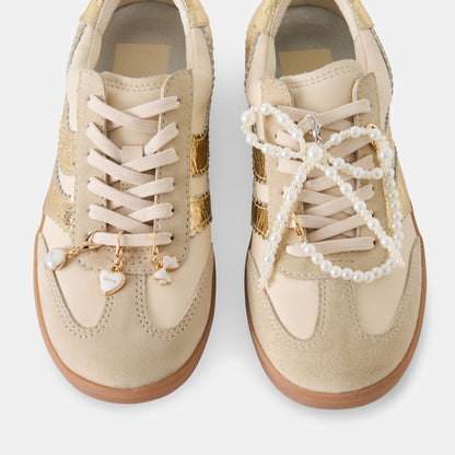 MERIT SNEAKERS WHITE GOLD LEATHER + PEARL CHARM BUNDLE