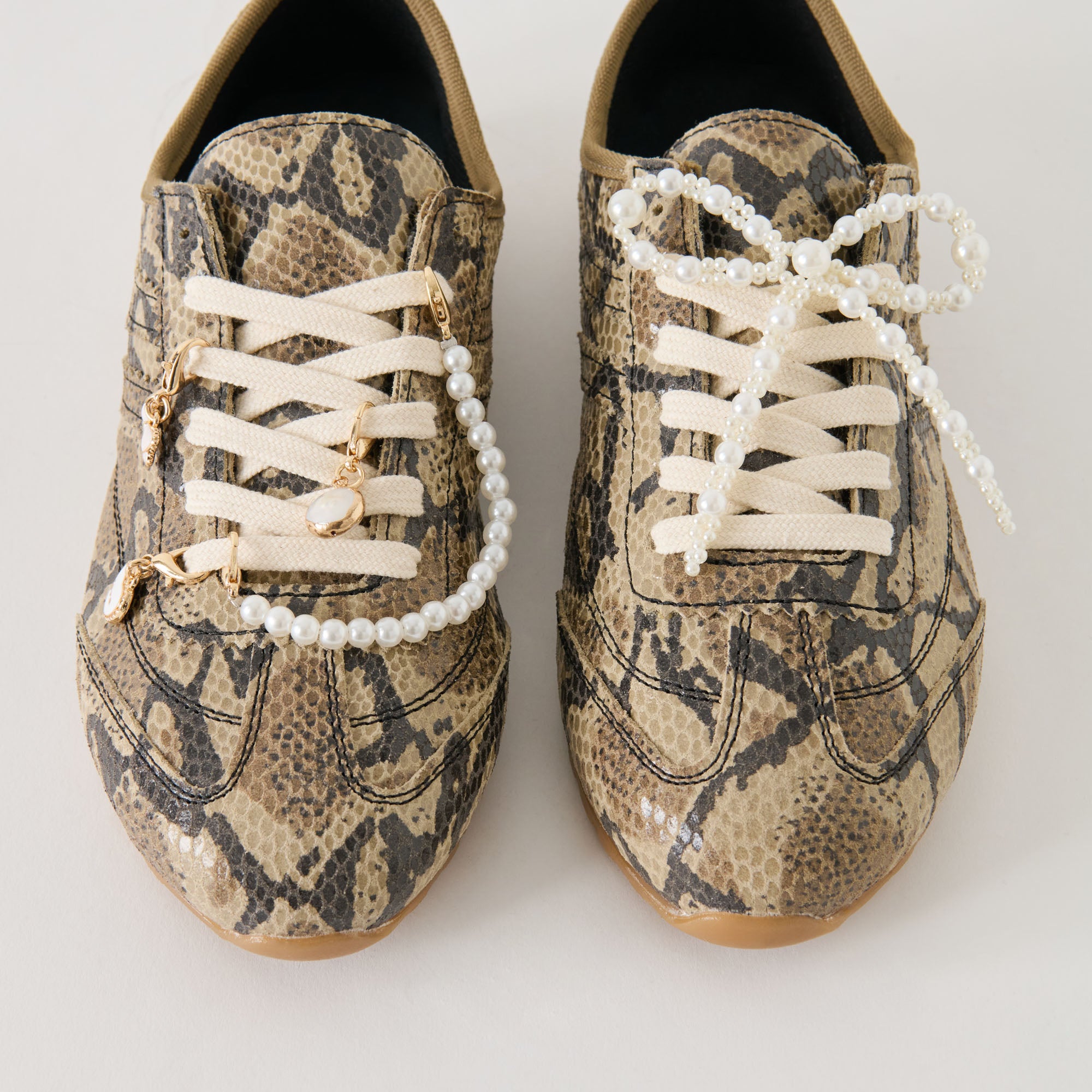 VIPER SNEAKERS SNAKE PRINT + PEARL CHARM BUNDLE