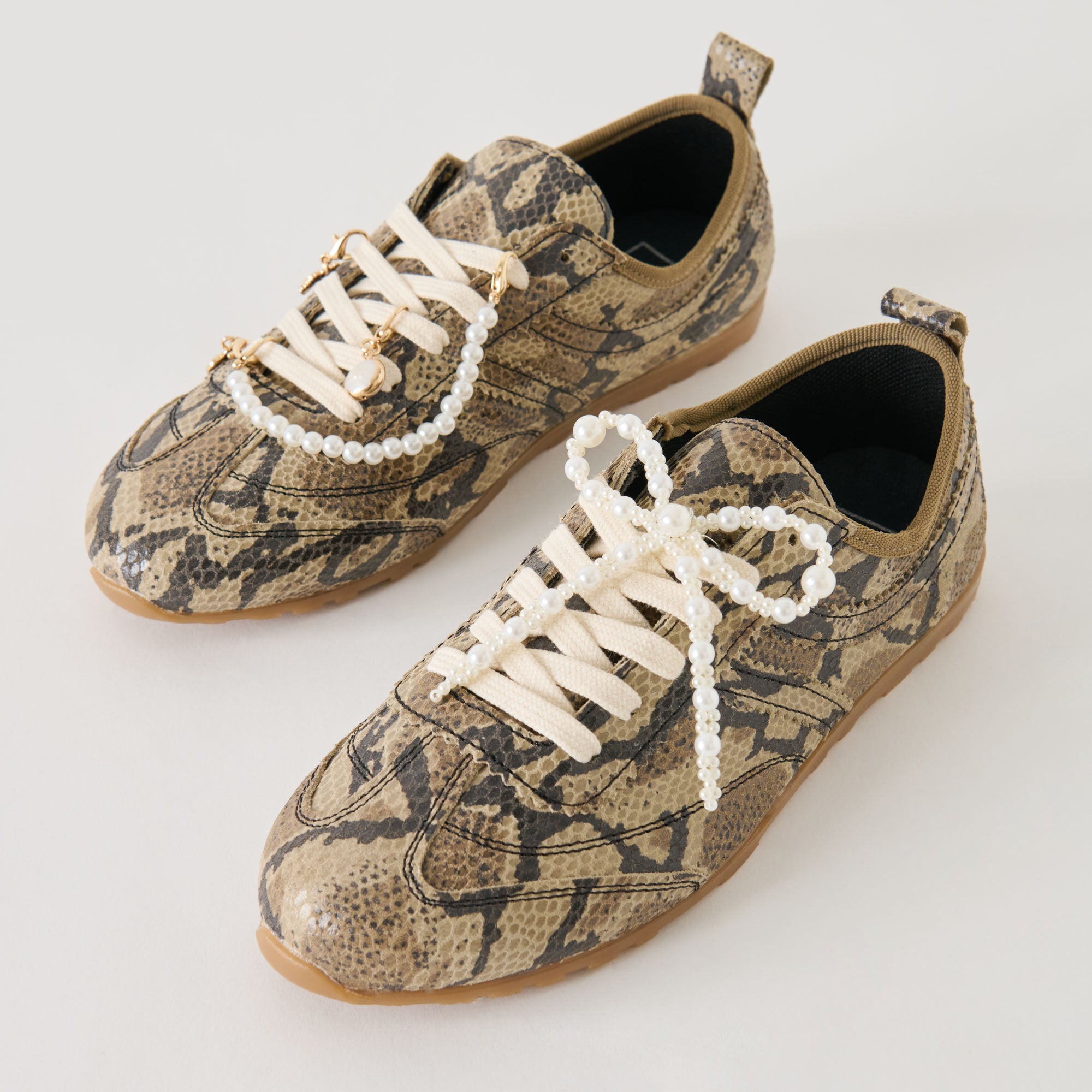 VIPER SNEAKERS SNAKE PRINT + PEARL CHARM BUNDLE