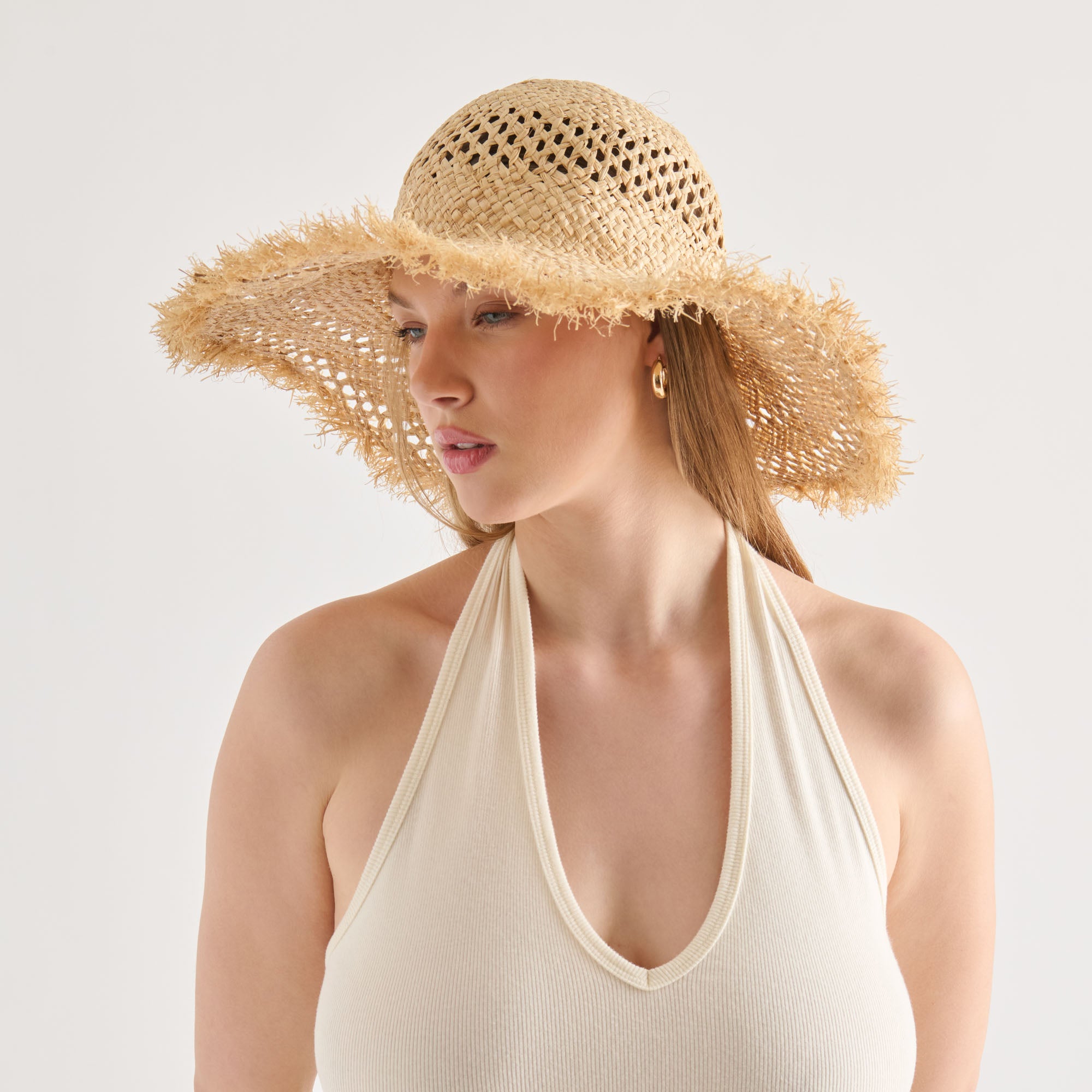 OPEN WEAVE SUNHAT TAN