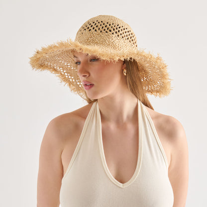 OPEN WEAVE SUNHAT TAN