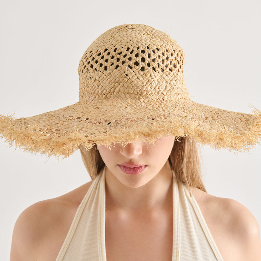 OPEN WEAVE SUNHAT TAN