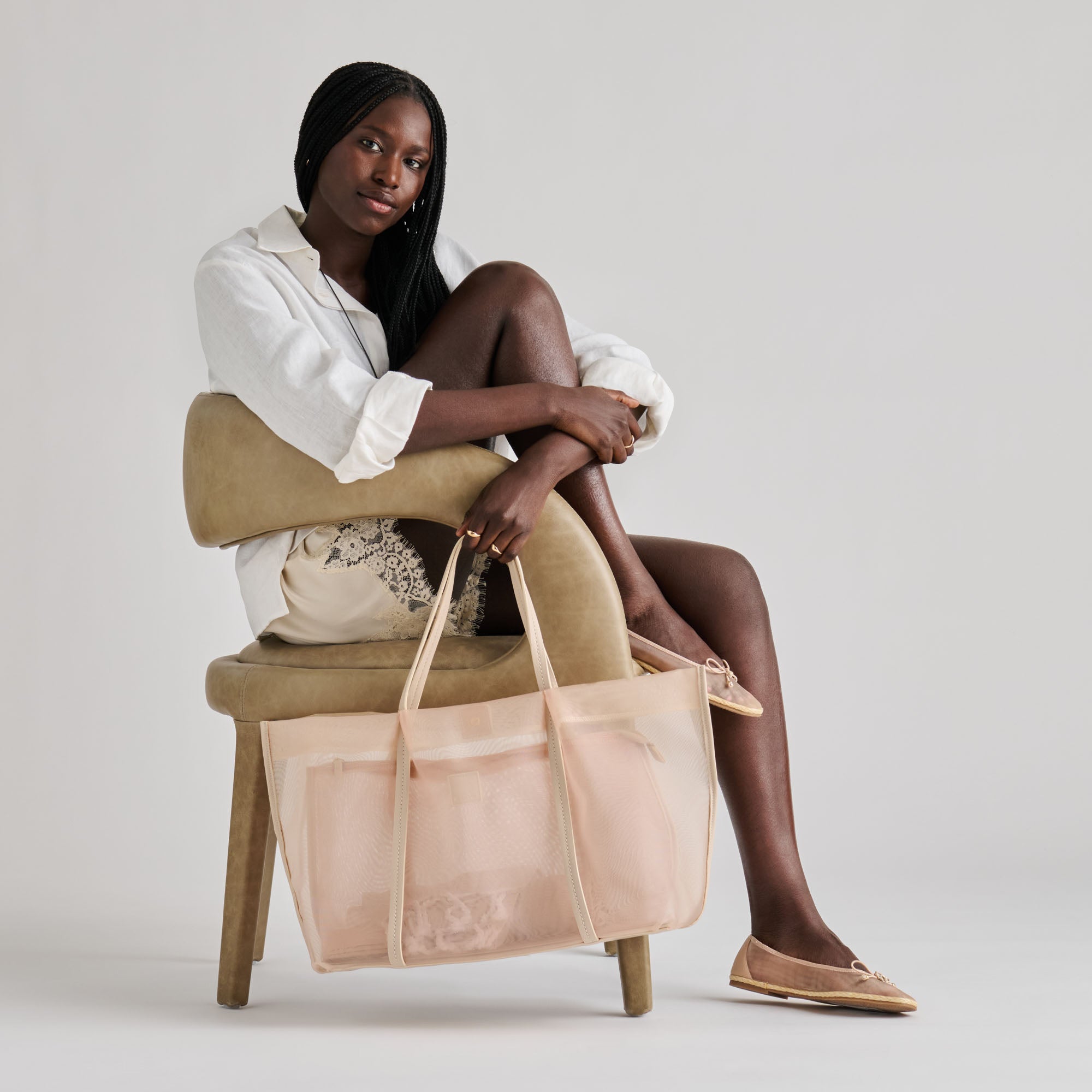 AISLIN TOTE BLUSH MESH