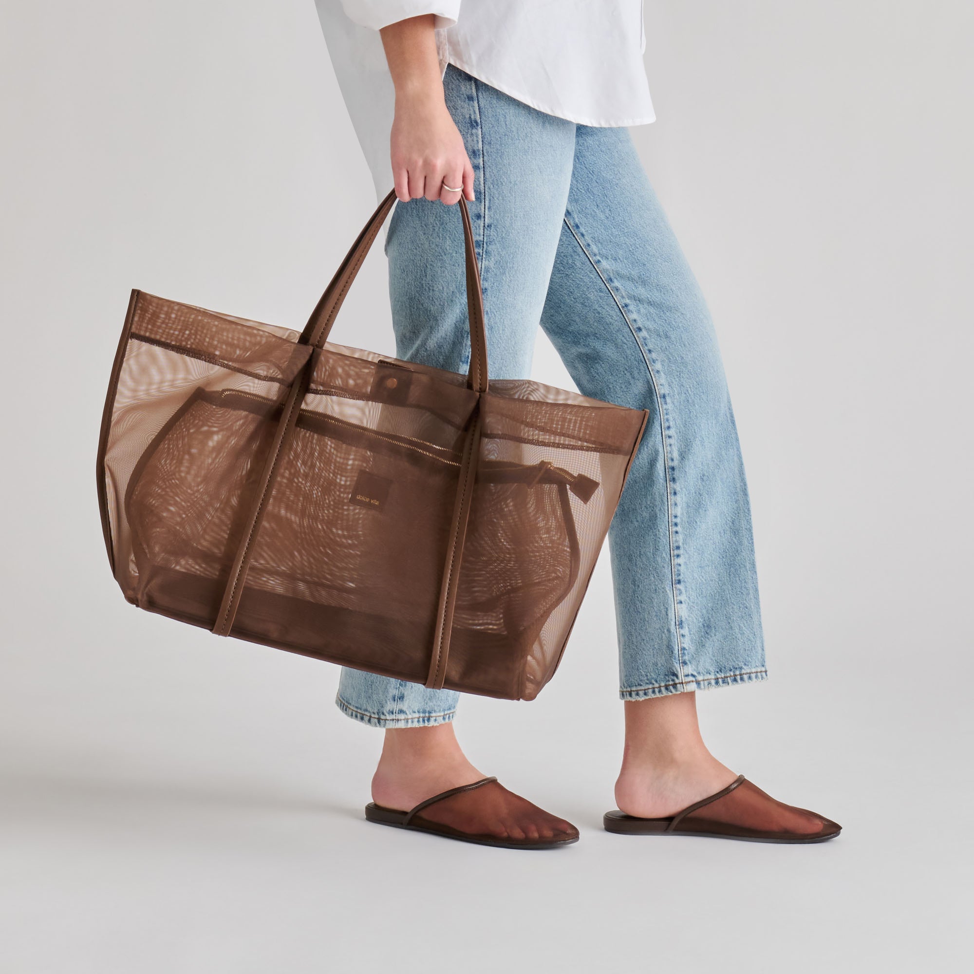 AISLIN TOTE CHOCOLATE MESH