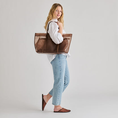 AISLIN TOTE CHOCOLATE MESH