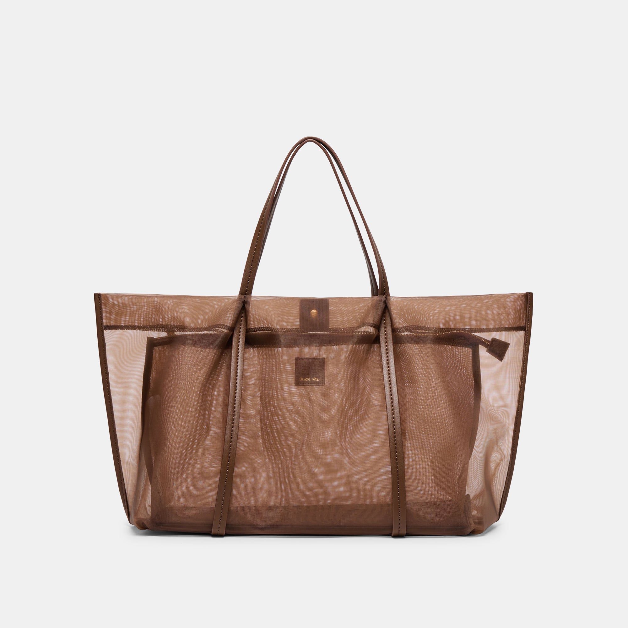 Aislin Chocolate Mesh Tote | Dolce Vita