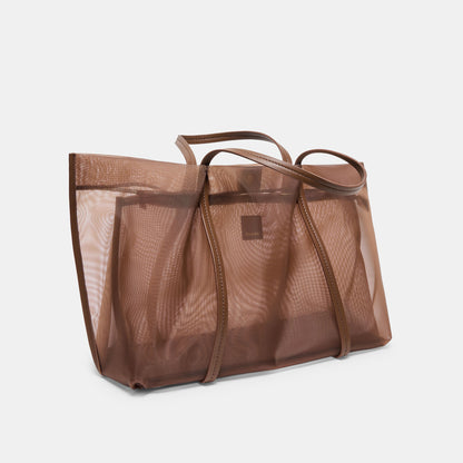 AISLIN TOTE CHOCOLATE MESH