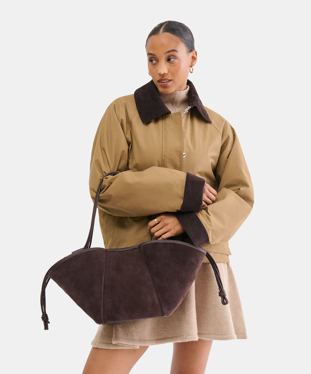 MARO TOTE CHOCOLATE SUEDE - view 2