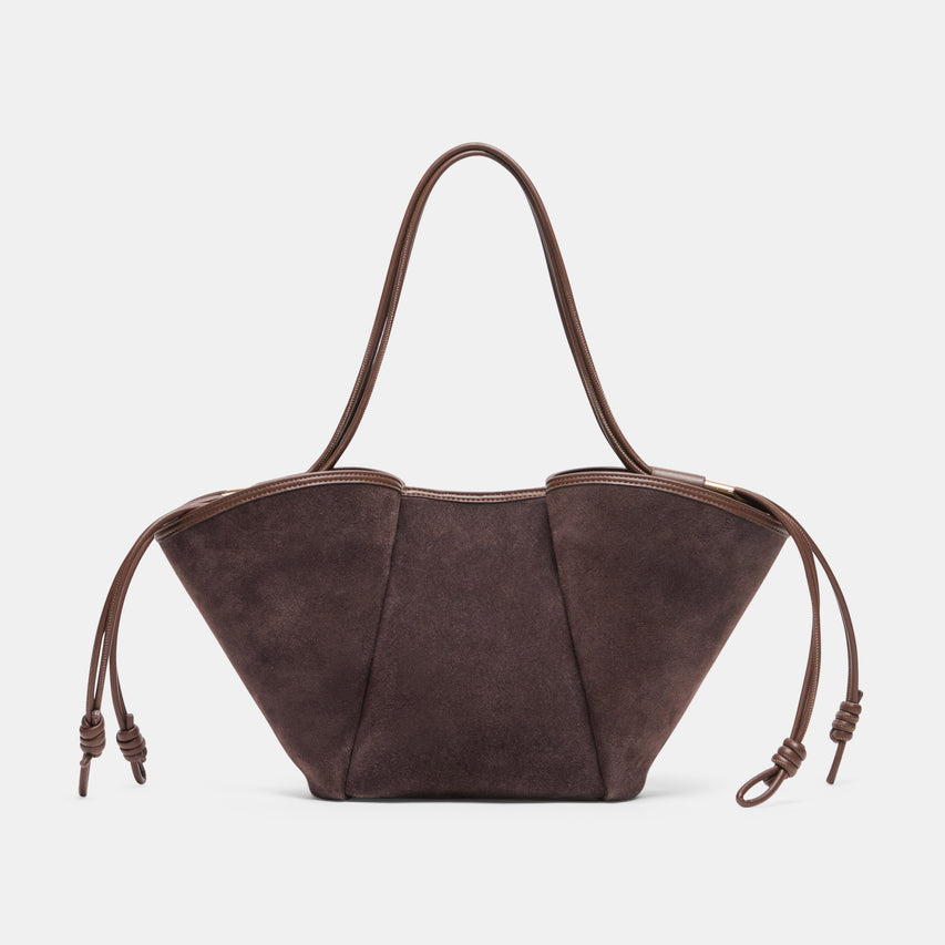 MARO Chocolate Suede Tote Bag | Dolce Vita