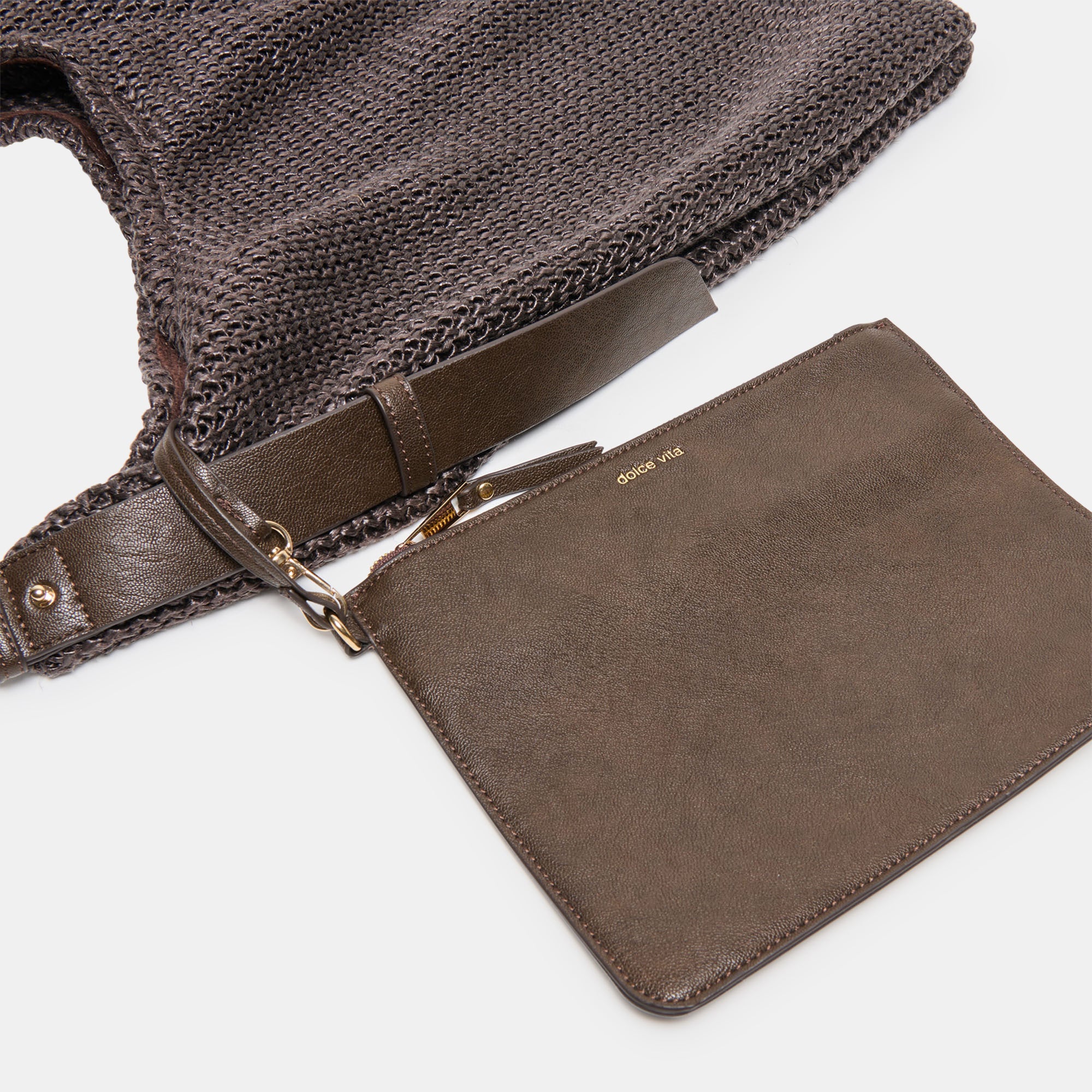 MIRIEL TOTE CHOCOLATE RAFFIA