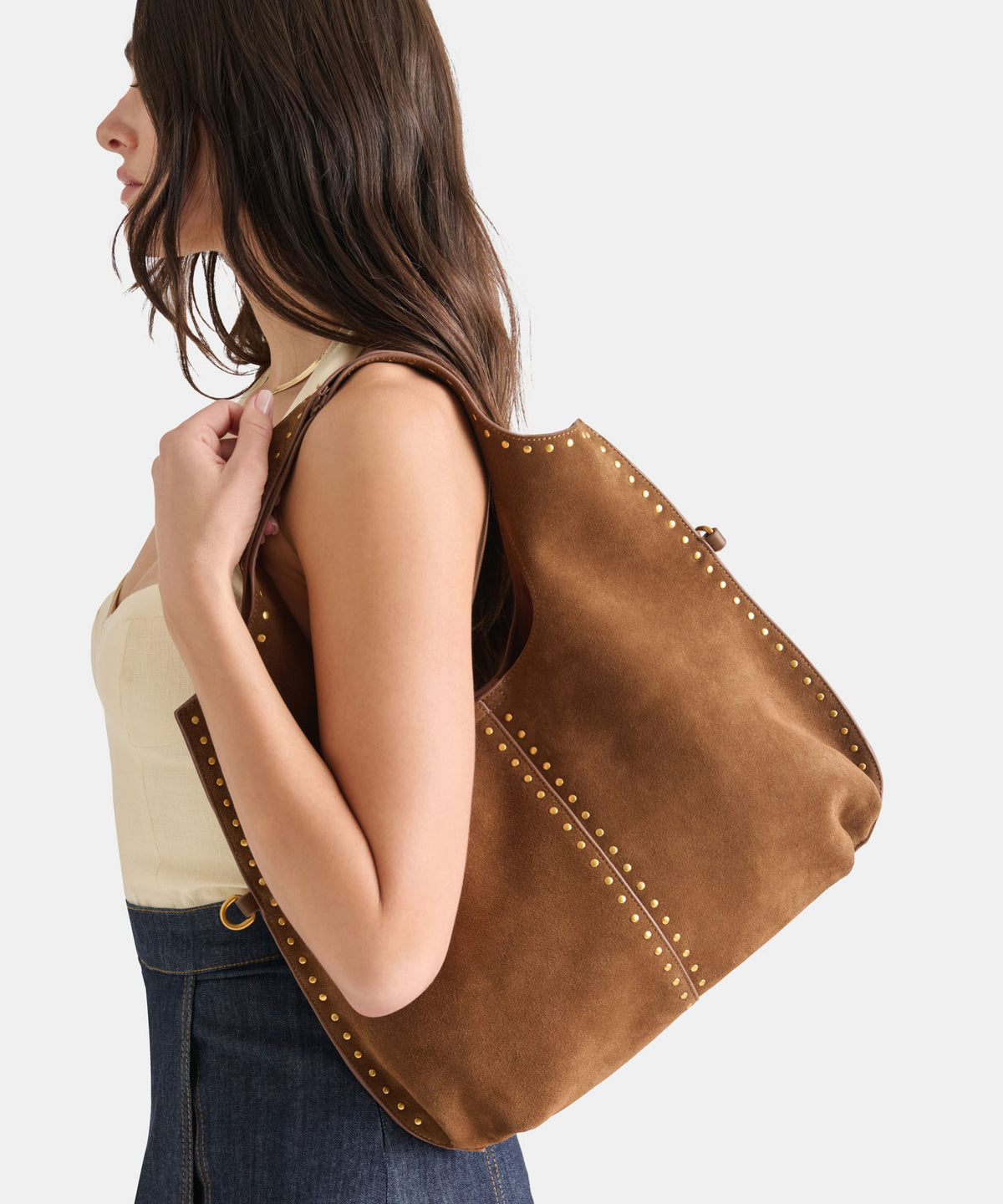 SONORA TOTE MID BROWN SUEDE - view 2