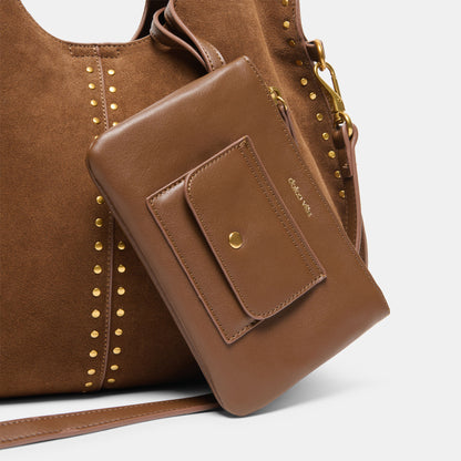 SONORA TOTE MID BROWN SUEDE