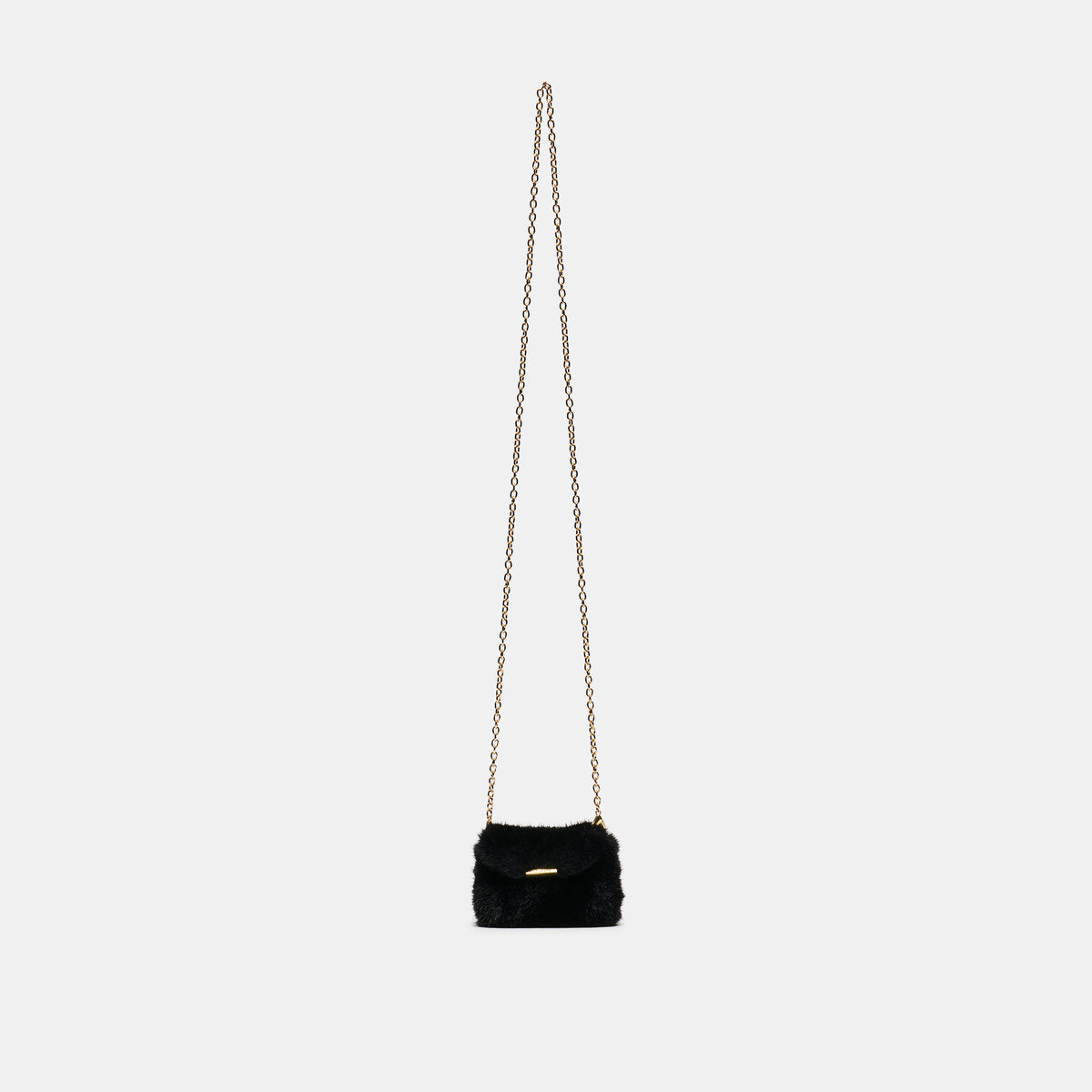 BRINDI Black Faux Fur Mini Crossbody Wallet | Dolce Vita - view 3