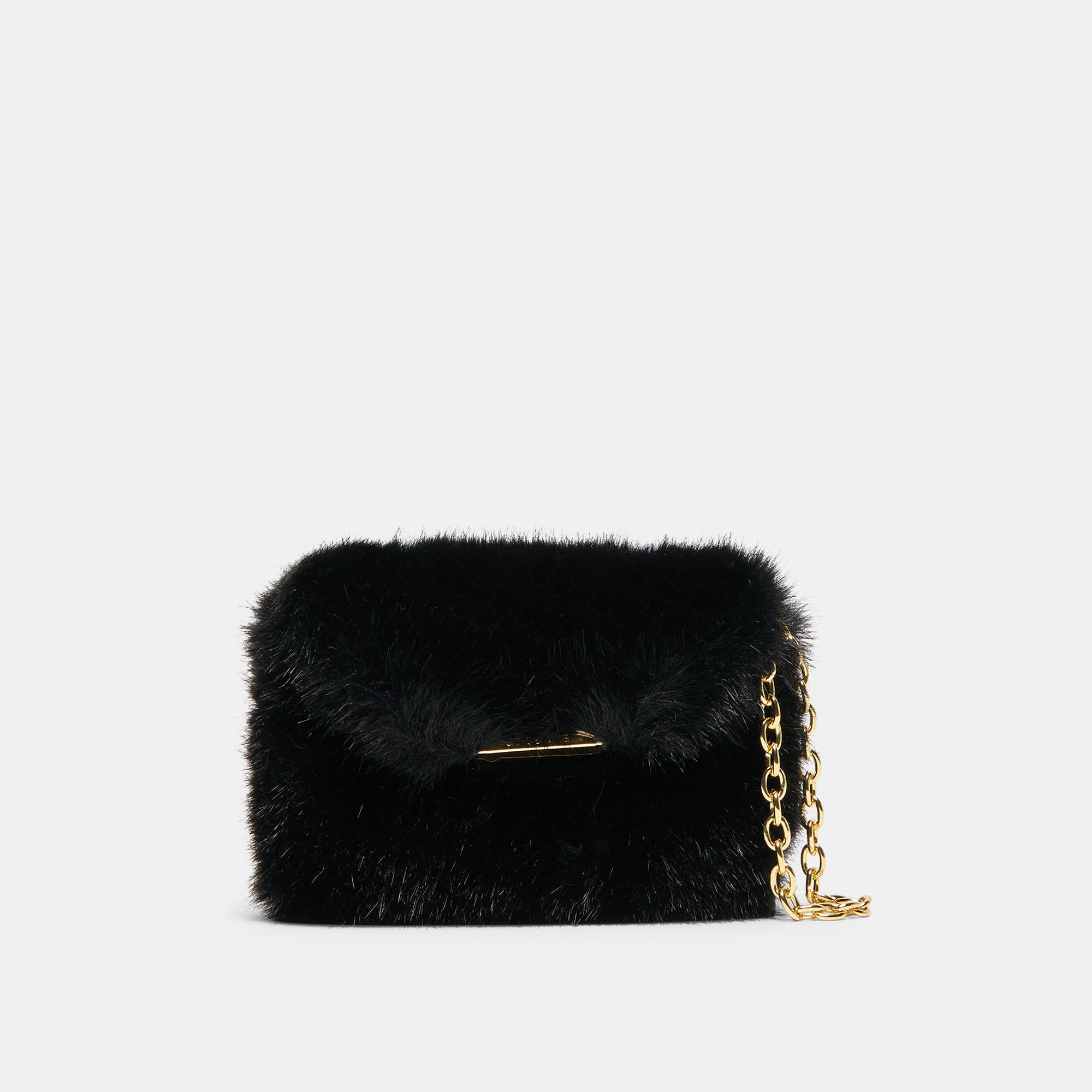 BRINDI Black Faux Fur Mini Crossbody Wallet | Dolce Vita