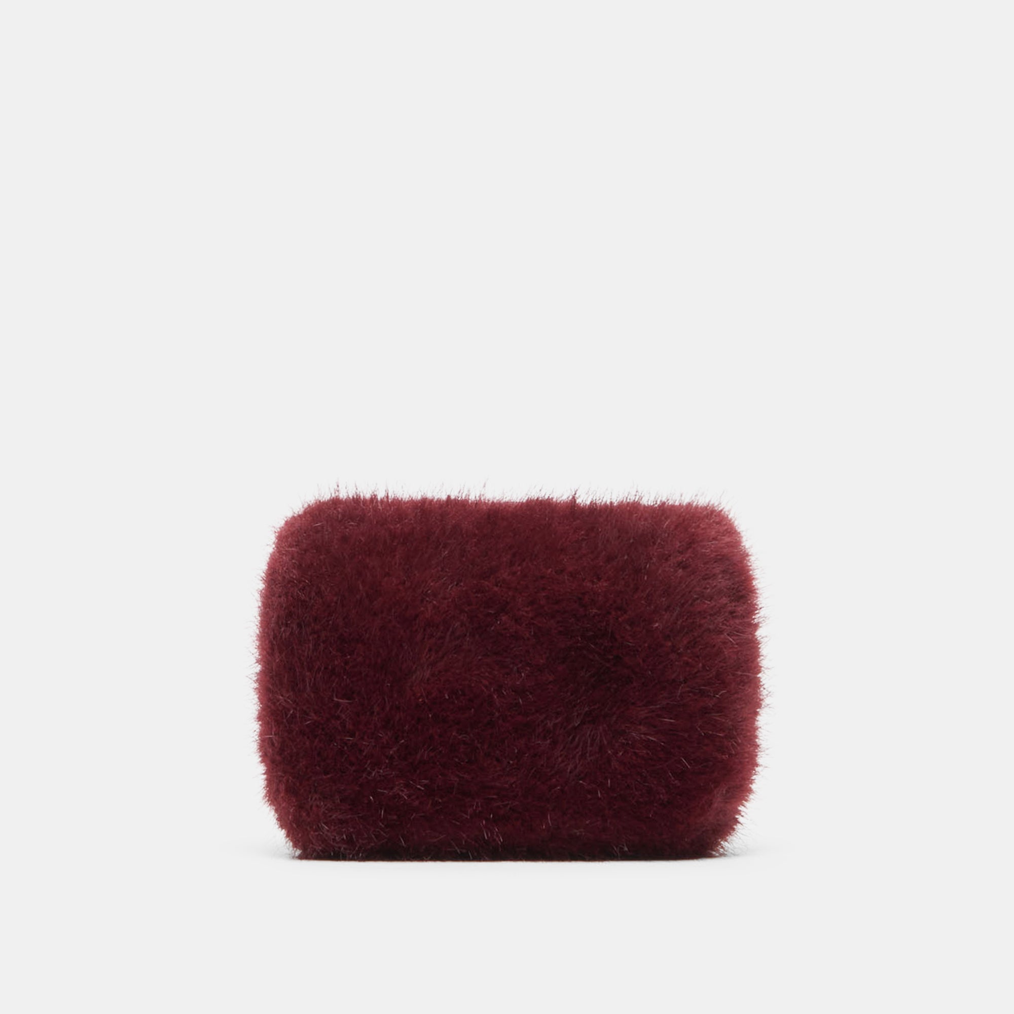 BRINDI CROSSBODY WALLET BURGUNDY FAUX FUR - view 4