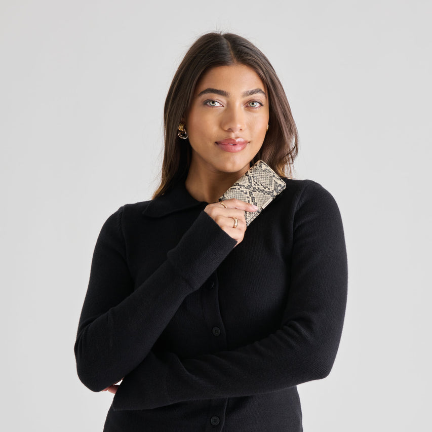 MINI-ME WALLET BLACK WHITE SNAKE STELLA