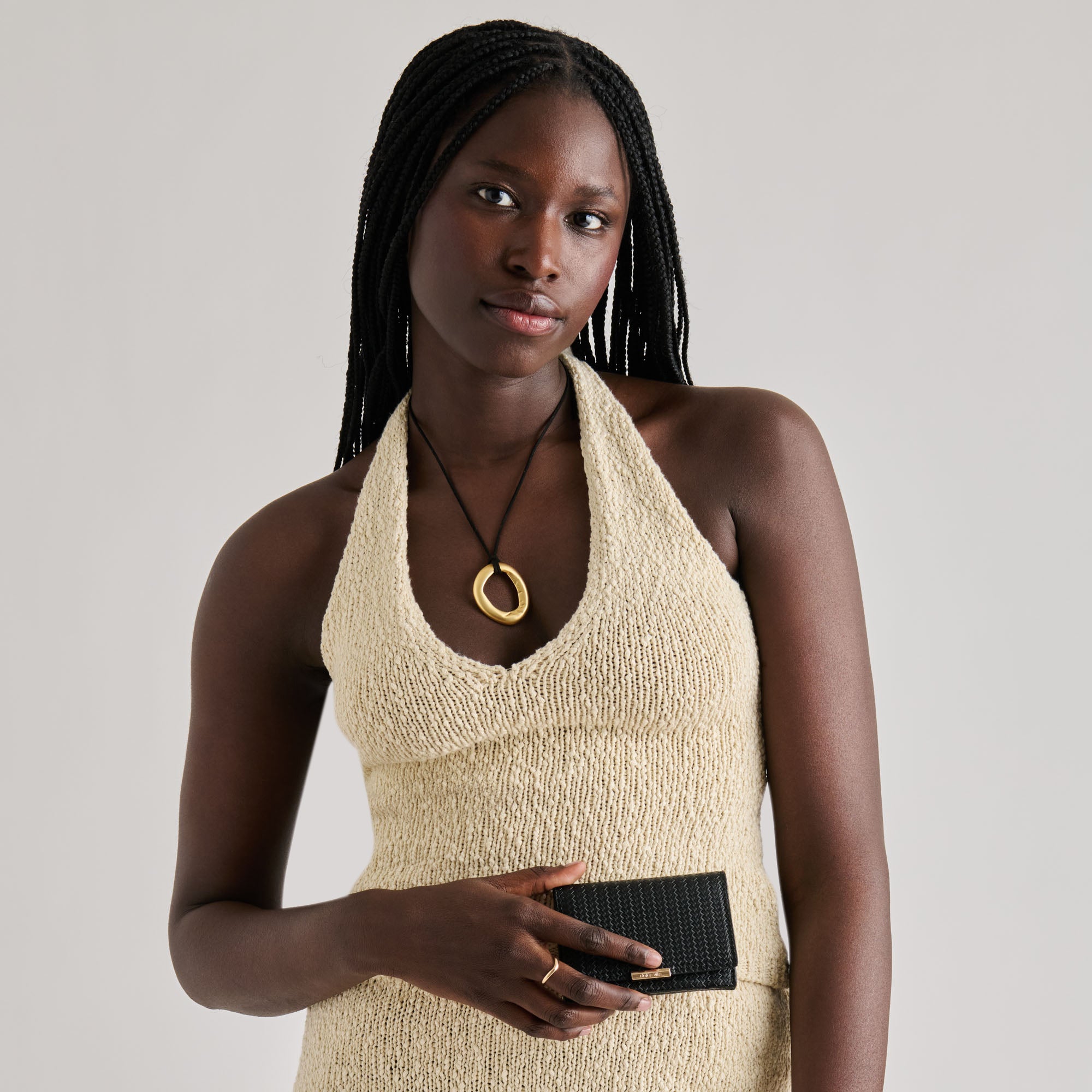 MINI-ME WALLET BLACK WOVEN STELLA