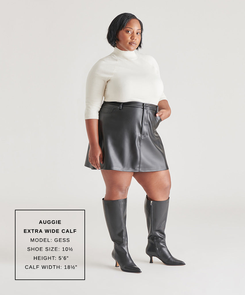 AUGGIE EXTRA WIDE CALF BOOTS BLACK LEATHER – Dolce Vita
