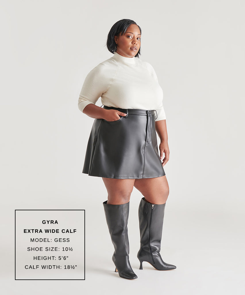 Calf Boot Woman Within Booties Gyra Extra Wide Calf Black Boots