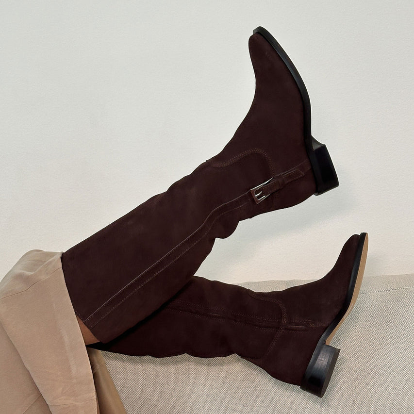 KILIAN H2O WIDE CALF BOOTS MAHOGANY SUEDE