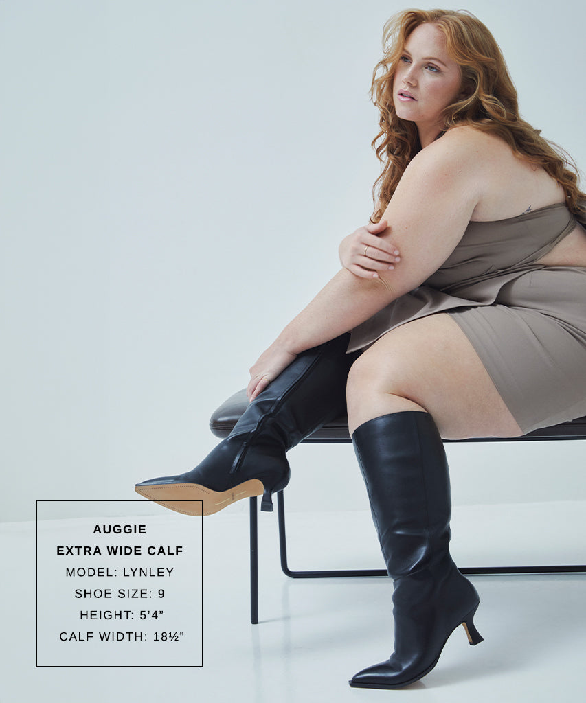 AUGGIE EXTRA WIDE CALF BOOTS BLACK LEATHER – Dolce Vita