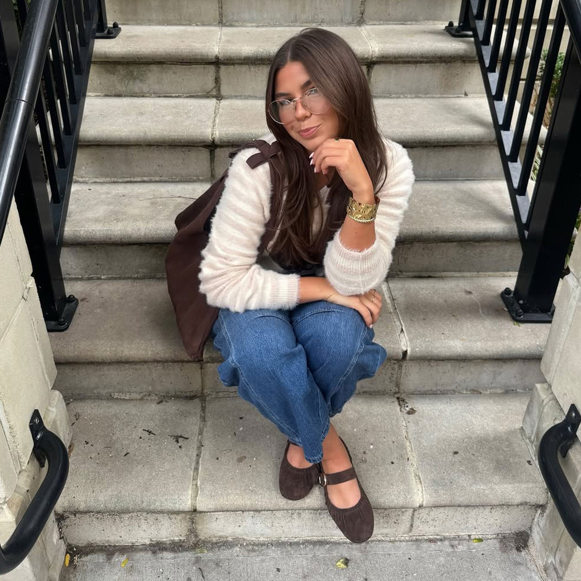 CAELY BALLET FLATS DK BROWN SUEDE