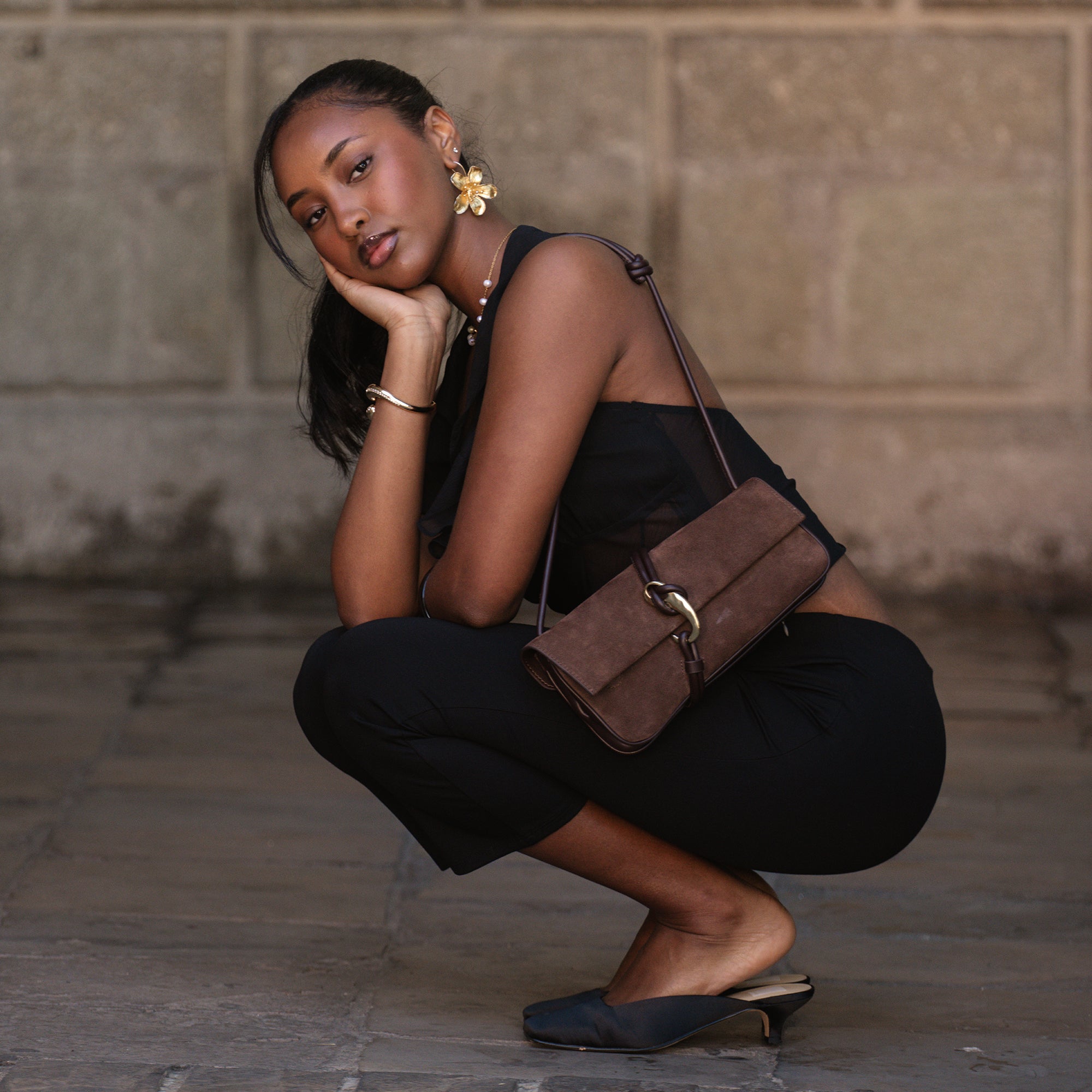 Dolce Vita Alice Suede Shoulder Bag, Womens, Chocolate Dolce Vita Alice Suede Shoulder Bag, Womens, Chocolate