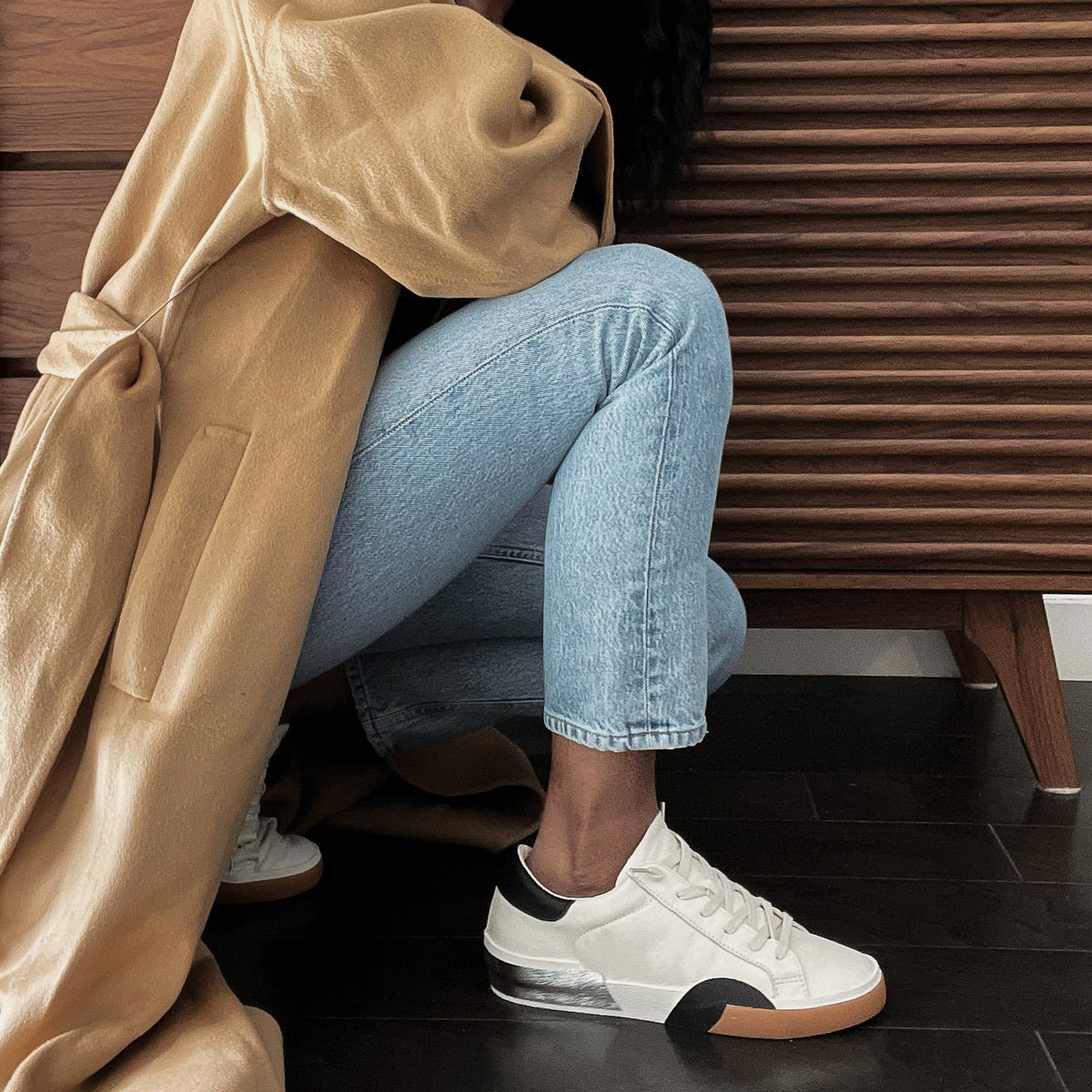 Zina Wide Sneakers White Black Leather | Wide Black Leather Sneakers â Dolce Vita