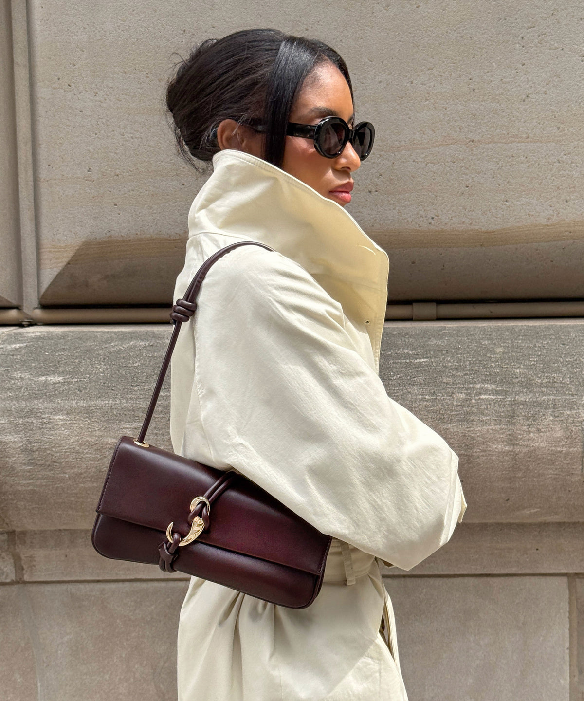 ALICE SHOULDER BAG BROWN CHERRY LEATHER - view 2