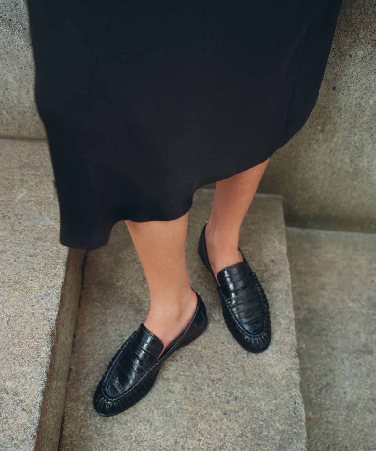 BAXEN LOAFERS NOIR EMBOSSED LEATHER - view 4