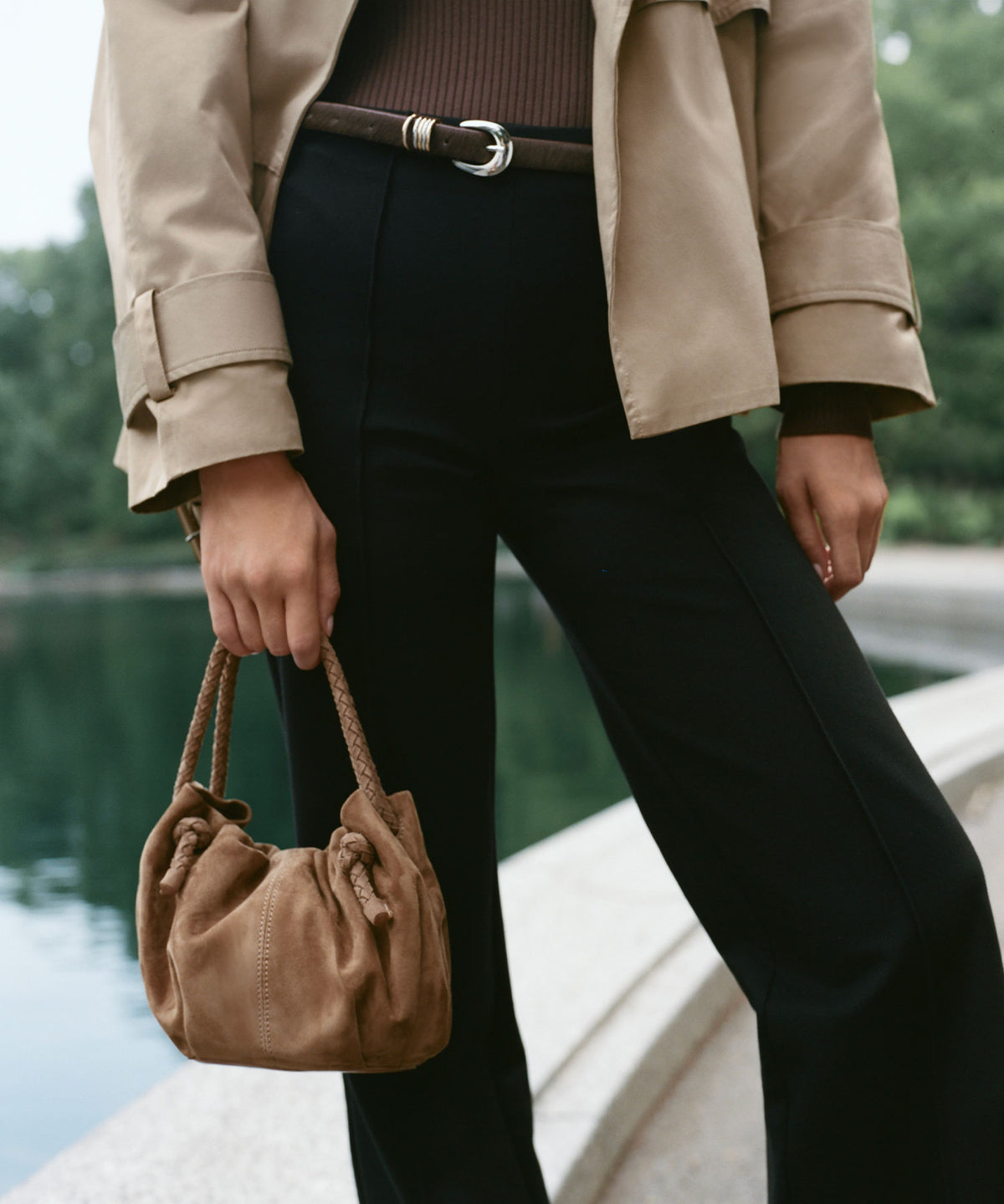 COCOA CROSSBODY DARK TAN SUEDE - view 2